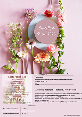 Bestellijst Pasen